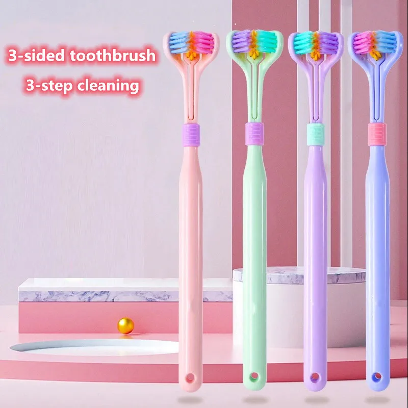 360 Degree Three Sided Soft Hair Tooth Toothbrush Ultra Fine Soft Bristle Toothbrush Oral Care Safety Health Cleaner Supplies