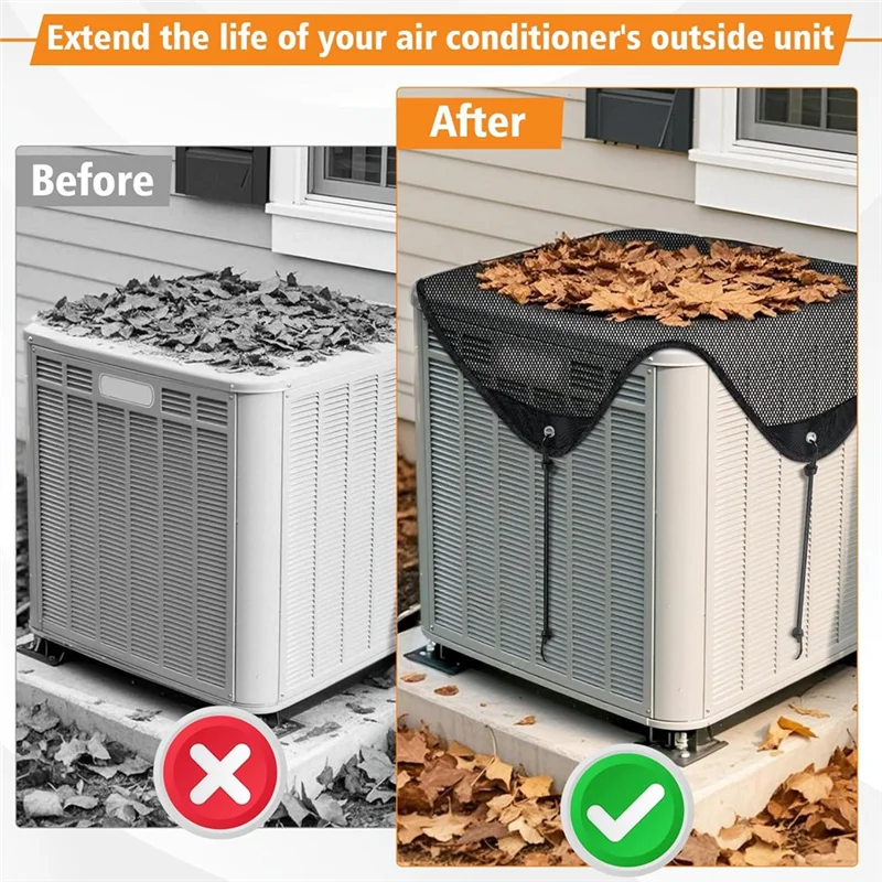 

CQMF-For Outside Air Conditioner Unit Covers, Universal Top Mesh Cover For Outdoor,Breathable AC Condenser Protection 81X 81Cm