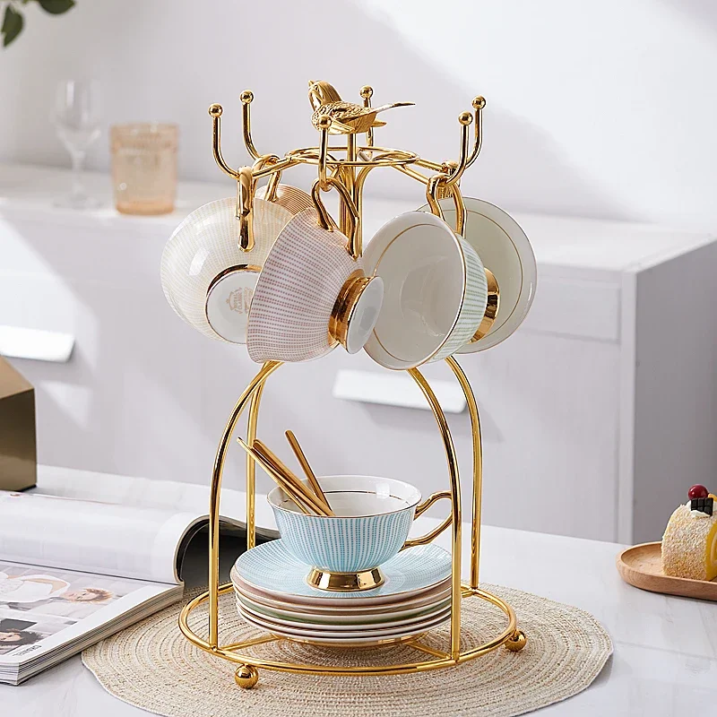 

Bone China Tea Cup Spoon Set 200ml Elegant Coffee Gold Porcelain Ceramic Teacup Cafe Espresso British Mug