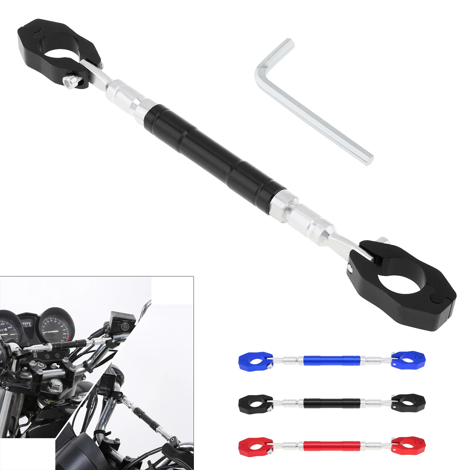 

1pc 22mm Universal Motorcycle Handlebar Strengthen Balance Crossbar Motocross Motorbike Handle Bar Balance Beam Adjustable Grip