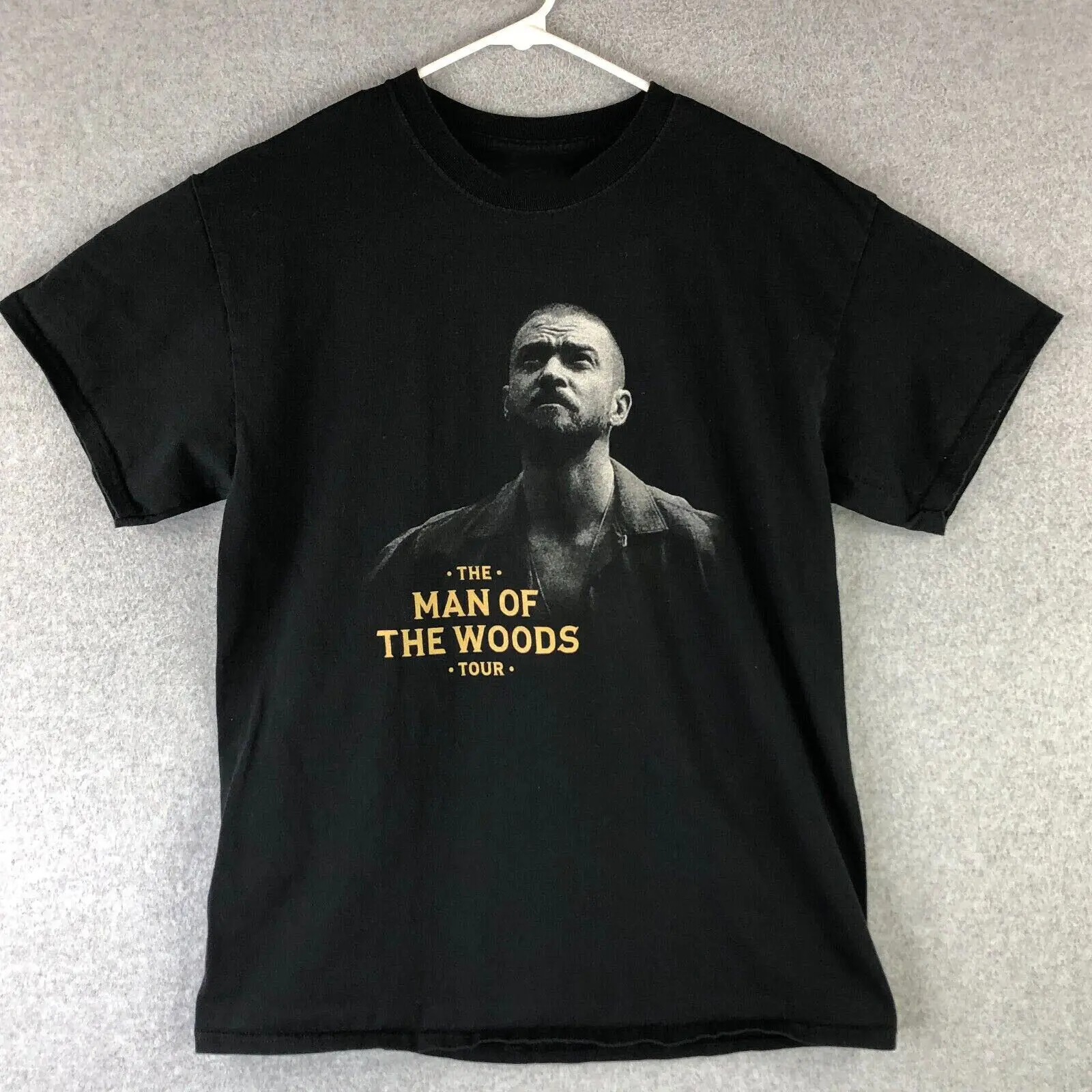 Justin Timberlake T Shirt Mens Large Black The Man of Woods Tour