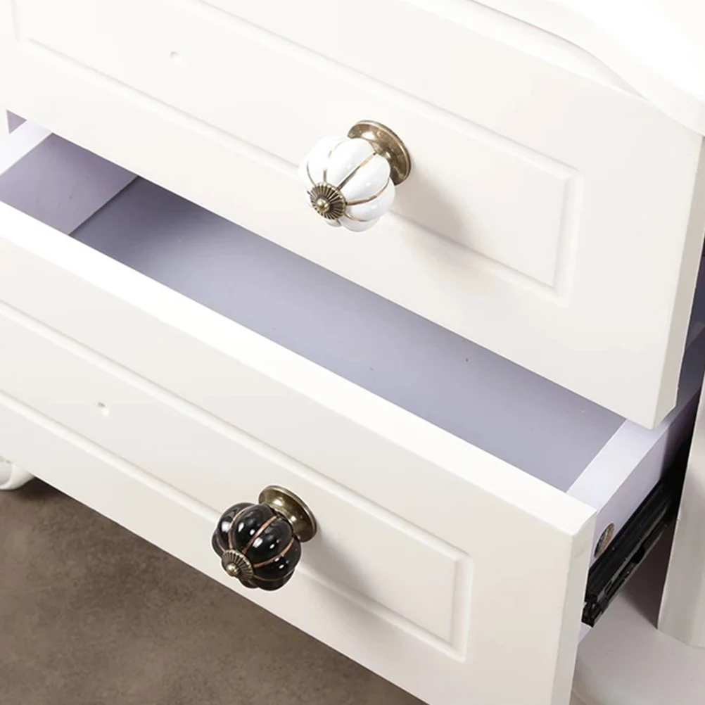 

6Pcs Ceramic Cabinet Knobs Drawer Pulls Pumpkin Style Durable Handles for Furniture Wardrobe Cupboard Cabinet Knob