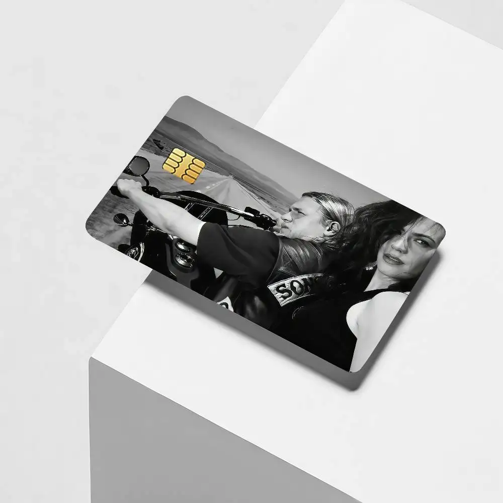 Drama TV s-Sons of A-Anarchy Credit Card Decorative Card Stickers Suitable For Bank Cards Metro Transit Anti-scratch Gift 4PCS