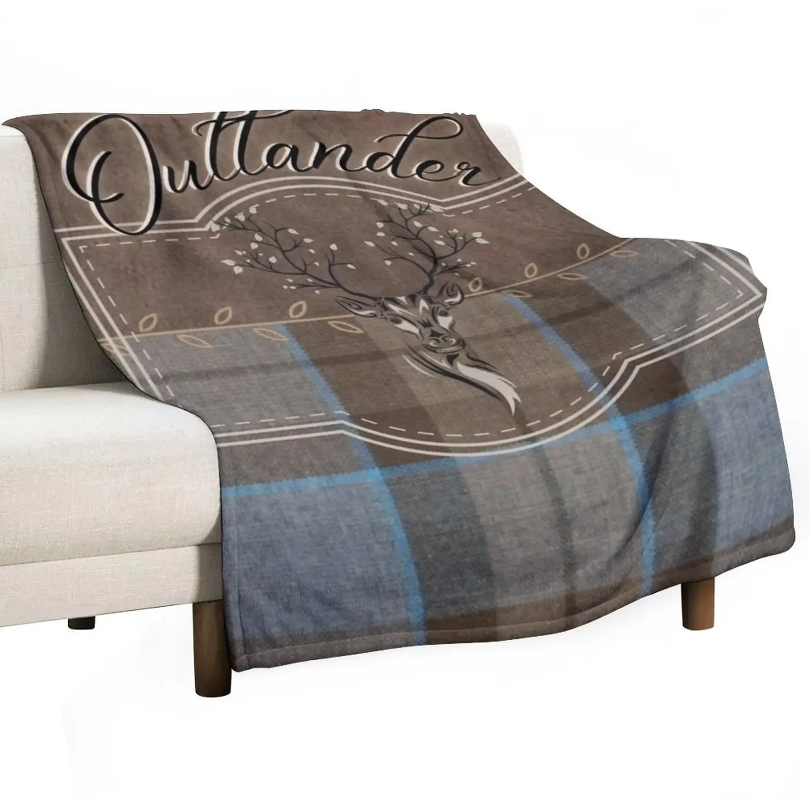 Outlander - Leather and Tartan with Stag Throw Blanket blankets ands for sofa Luxury Thicken for babies Blankets