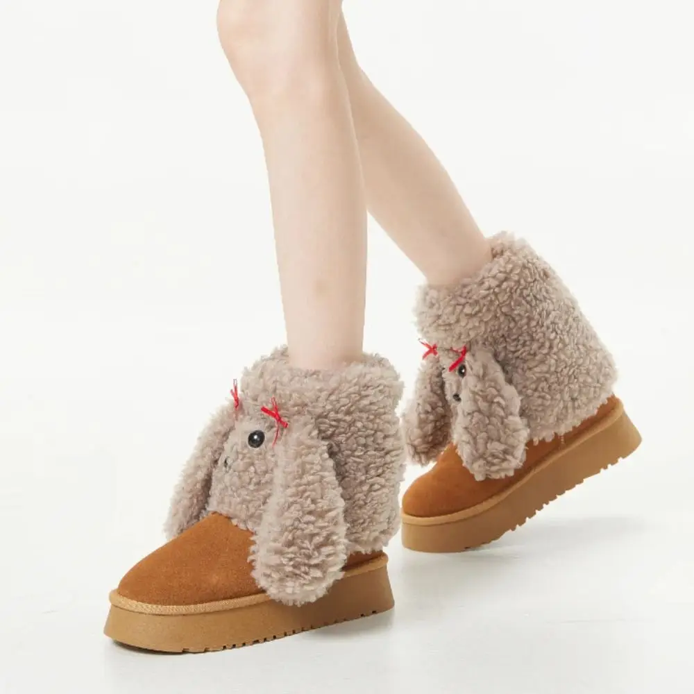 

Fashion Y2K Cartoon Dog Leg Warmers JK Spicy Girls Bow Foot Cover Warm Wind Protection Plush Boots Cover Women