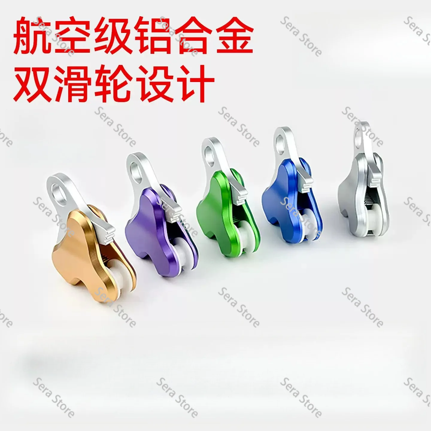 Underwater Dual Pulley Rope Retractor Aluminum Alloy Line Guide Freediving Spearfishing Safety Fixed Tool