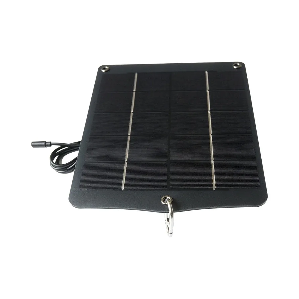 6W Portable Solar Charging Panel Black Monocrystalline Silicon USB-C for Outdoor Lights Security Cameras and Devices