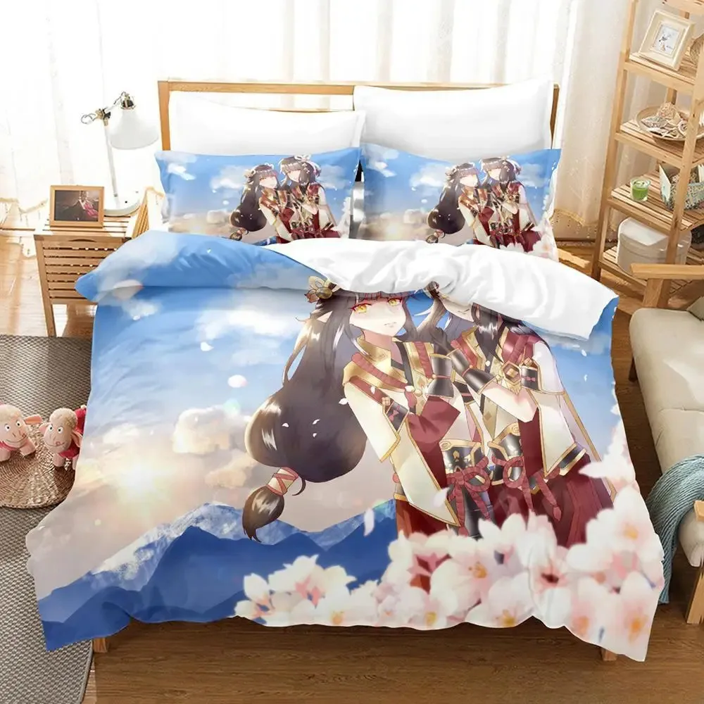 3PCS Single-sided Monster Hunter Printed Comforter Bedding Sets Comfortable Bedspreads Comforter Duvet Bedding Birthday Gift