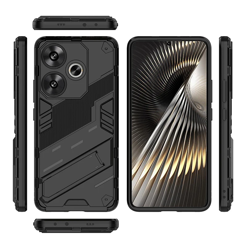 For Xiaomi Poco F6 5g Case Back Cover Shockproof Armor Case For Poco F6 Cover Anti-Fall Protect Kickstand Funda Coque Cases