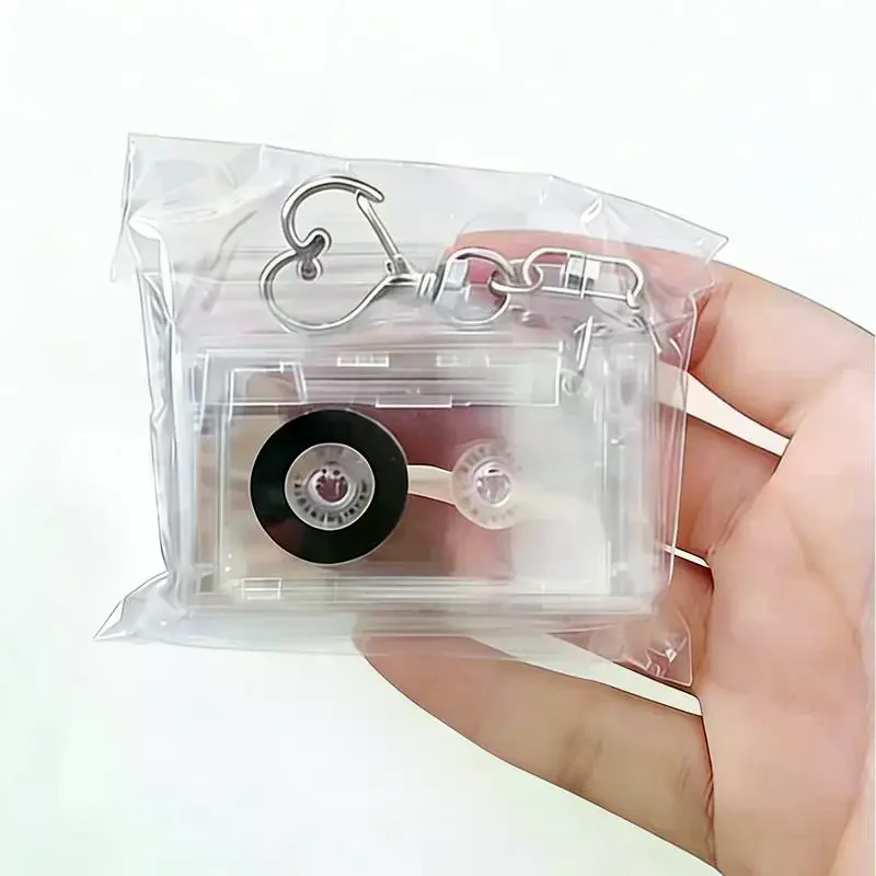 Mini Blank With Magnetic Tape Clear Storage Box Keychain Peripheral Commemorate Key Holder DIY Backpack Pendant