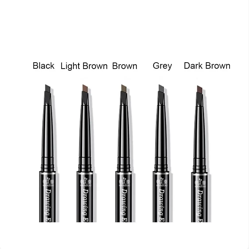 Herramienta de maquillaje de larga duración con pincel triangular doble cabeza lápiz de cejas impermeable