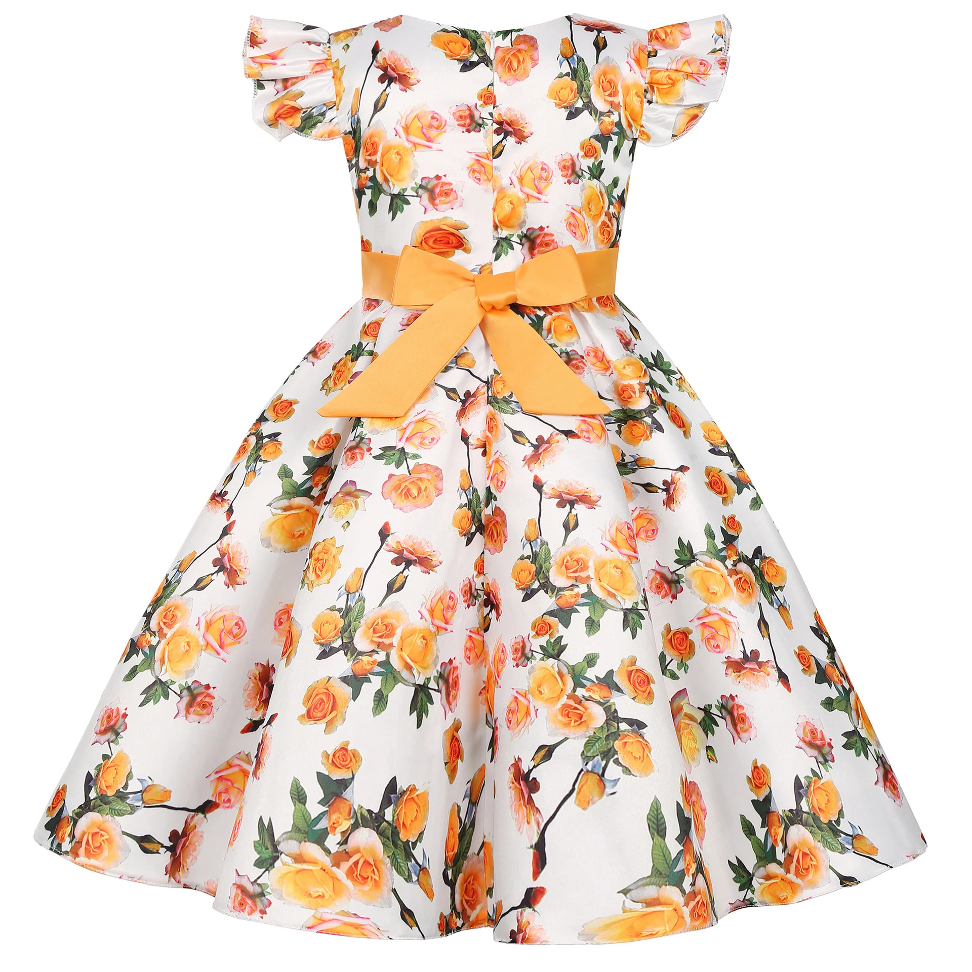 Summer Flowers Girls Dress Sleeveless Bow Fashion Elegant Little Princess Dress Prom Party Costumes 2-10 Years New Kids Clothes