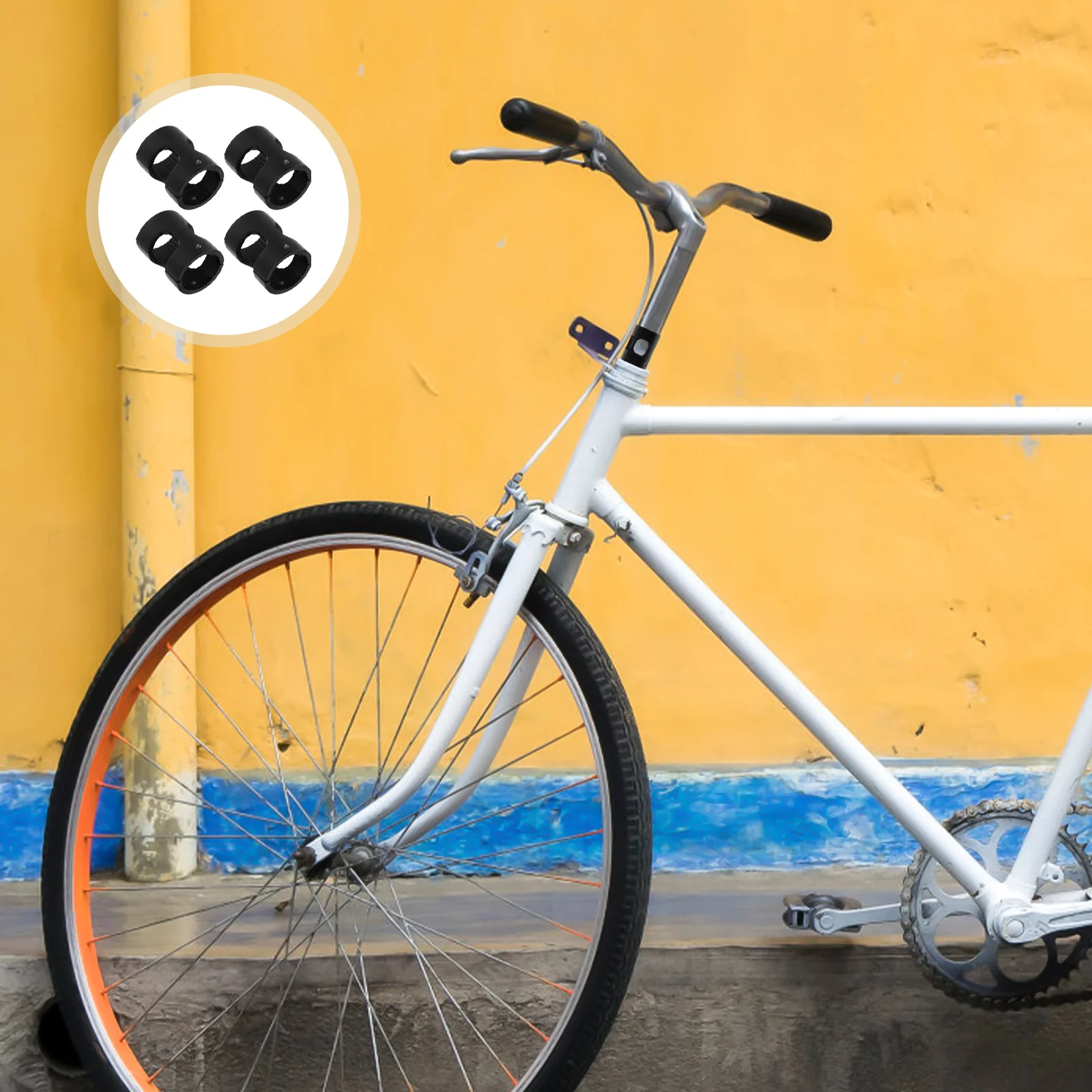 

4Pcs Bike Handlebar Stem Riser Extender Aluminum Alloy Mountain Bike Handlebar Conversion Adapter for Enhanced Riding Comfort