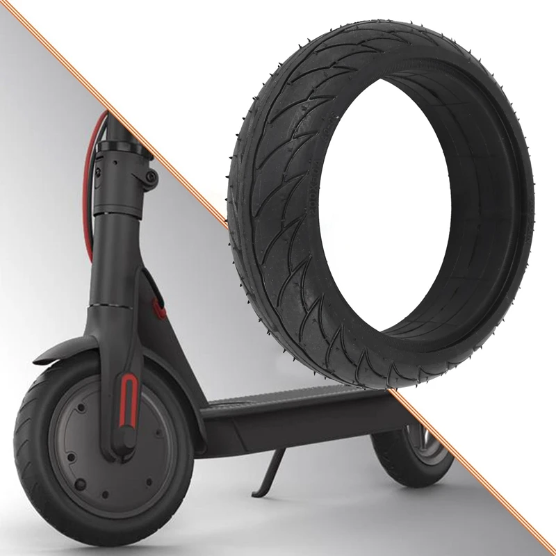 8 Inch Front Scooter Solid Tire Tyre Wheel For Xiaomi Ninebot Es1 Es2 Electric Scooter Kickscooter Skateboard 8 Inch Non-Pneumat