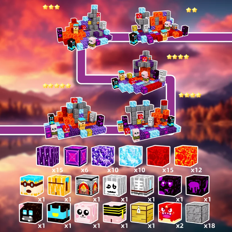 Black Lava Theme Puzzle for Boys and Girls Aged 3-6 Children's Educational Magnetic Building Blocks Toy