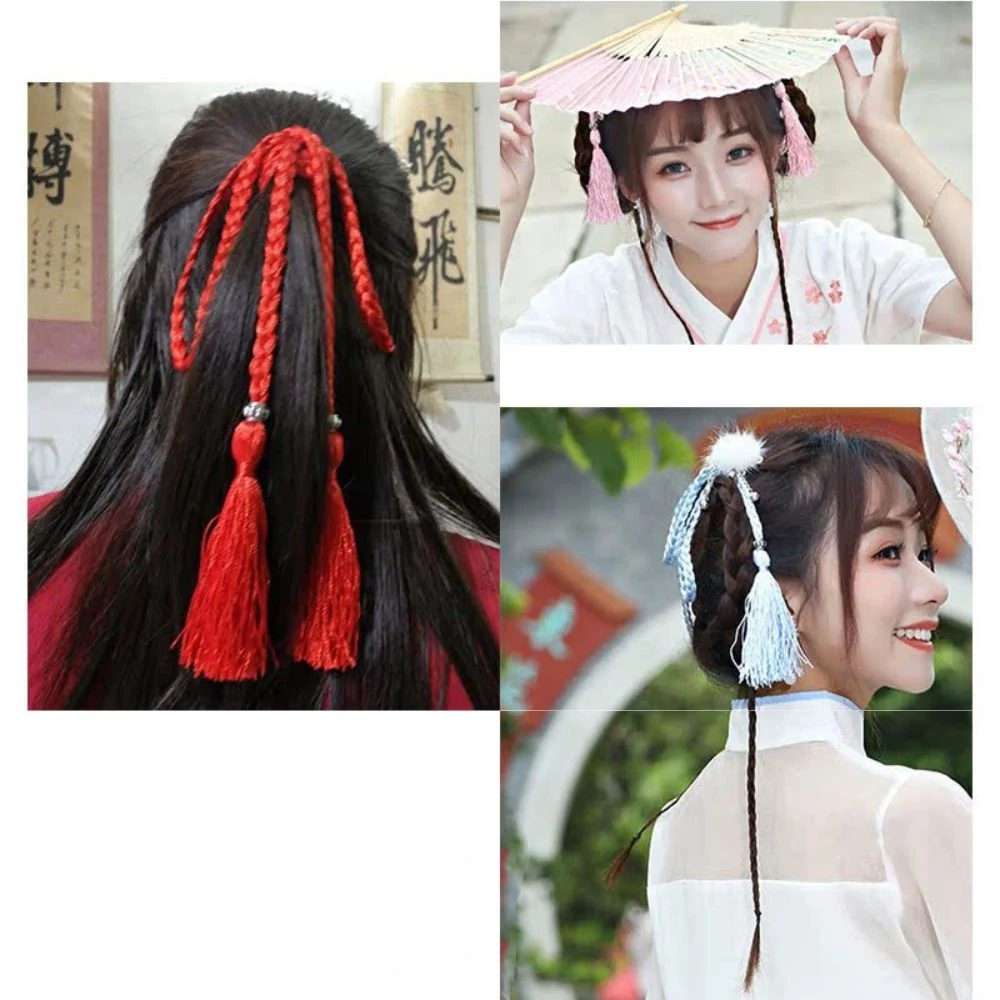 Women Braided Waist Belt Chinese Style Tassel Thin Belt Colorful Female Knot Decorated Waistband Waist Rope Hair Accessories Hot