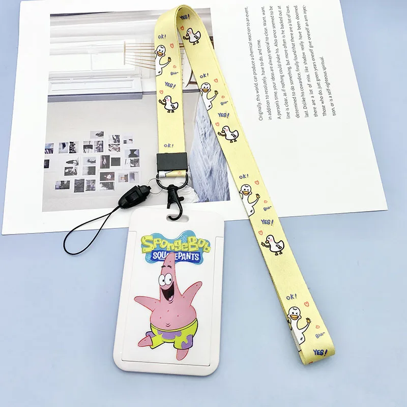 1pc Anime Cartoon Mädchen Studenten Bus Pass Karte Protector für Schule Büro Schlüsselbund Name Foto Abzeichen ID Karte Halter mit Lanyard