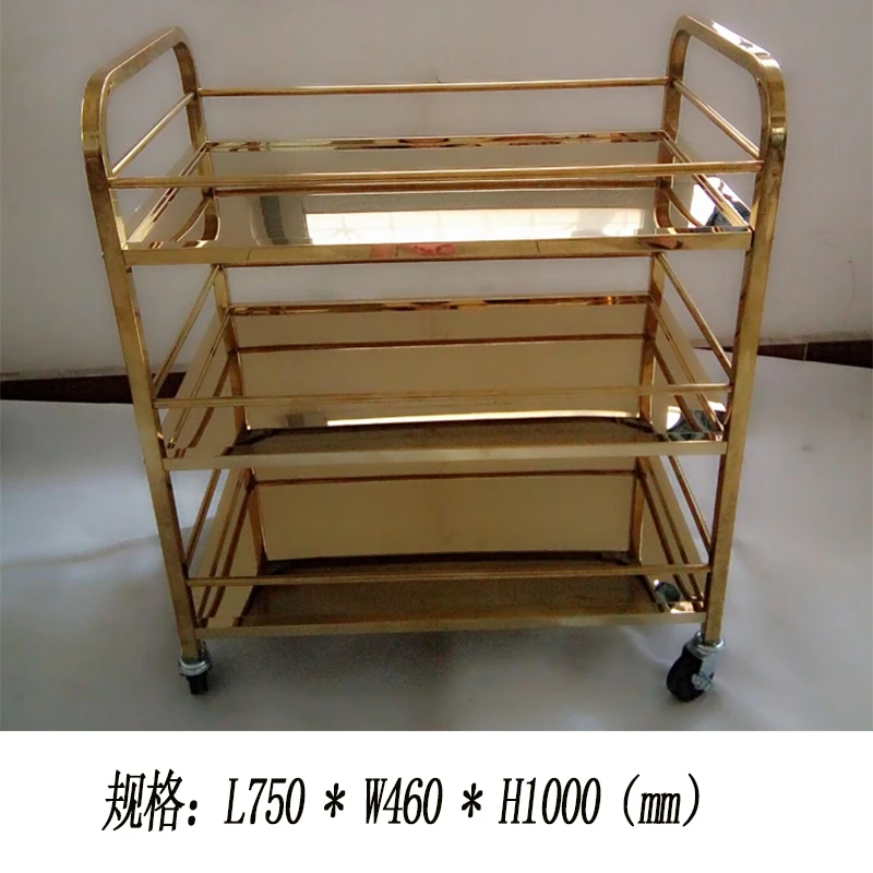 Stainless Steel Cart Double Portable Serving Rolling Storage Carrying Free Shipping Dining Trolley Espejo Janitorial Bar