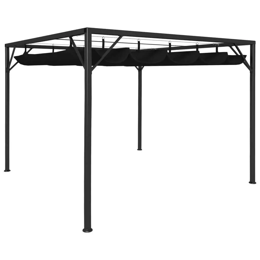 3x3m Garden Gazebo with Retractable Canopy - Stylish Anthracite Outdoor Shelter