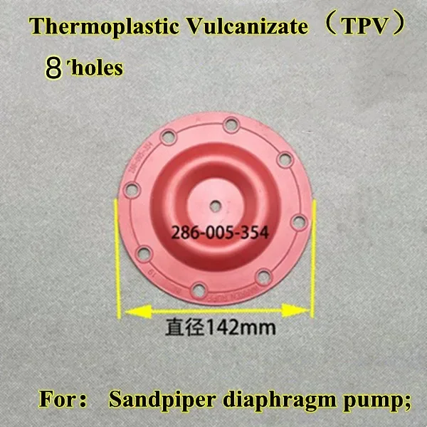 

Diameter 290mm -410 mm pneumatic diaphragm pump components, PTV material, thermoplastic pneumatic pump diaphragm 0 or8 holes