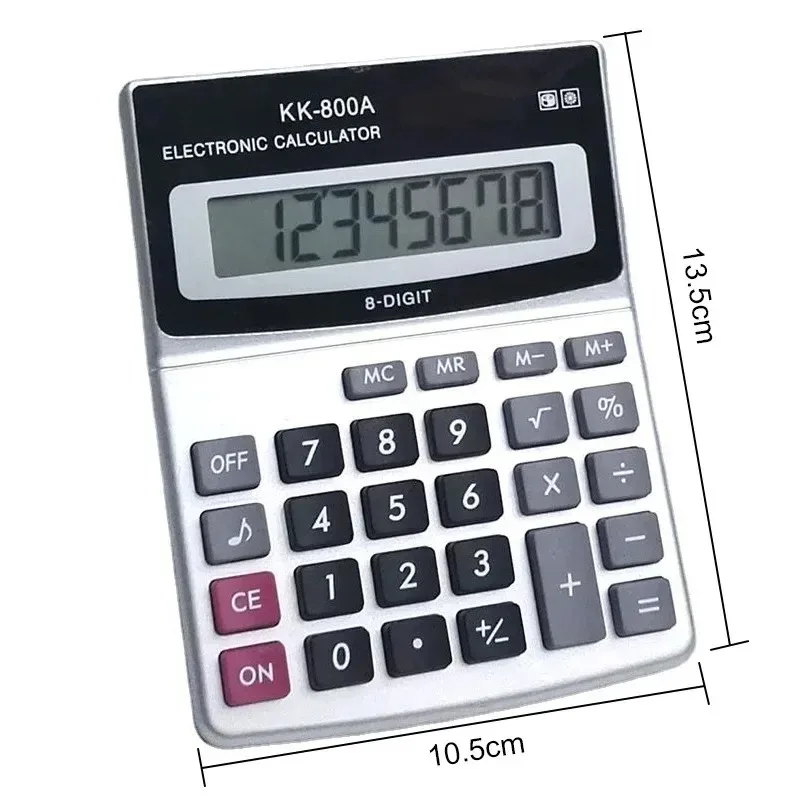 KK-800A آلة حاسبة إلكترونية متعددة الوظائف بخط كبير جدًا وعرض واسع ومستلزمات مكتبية للأعمال الأساسية
