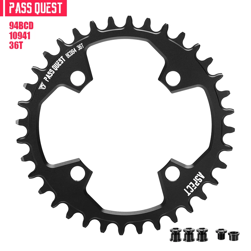 PASS QUEST チェーンリング　44T ブラック PASS QUEST サイクルチェーンリング 94BCD ブラック 30T〜40T