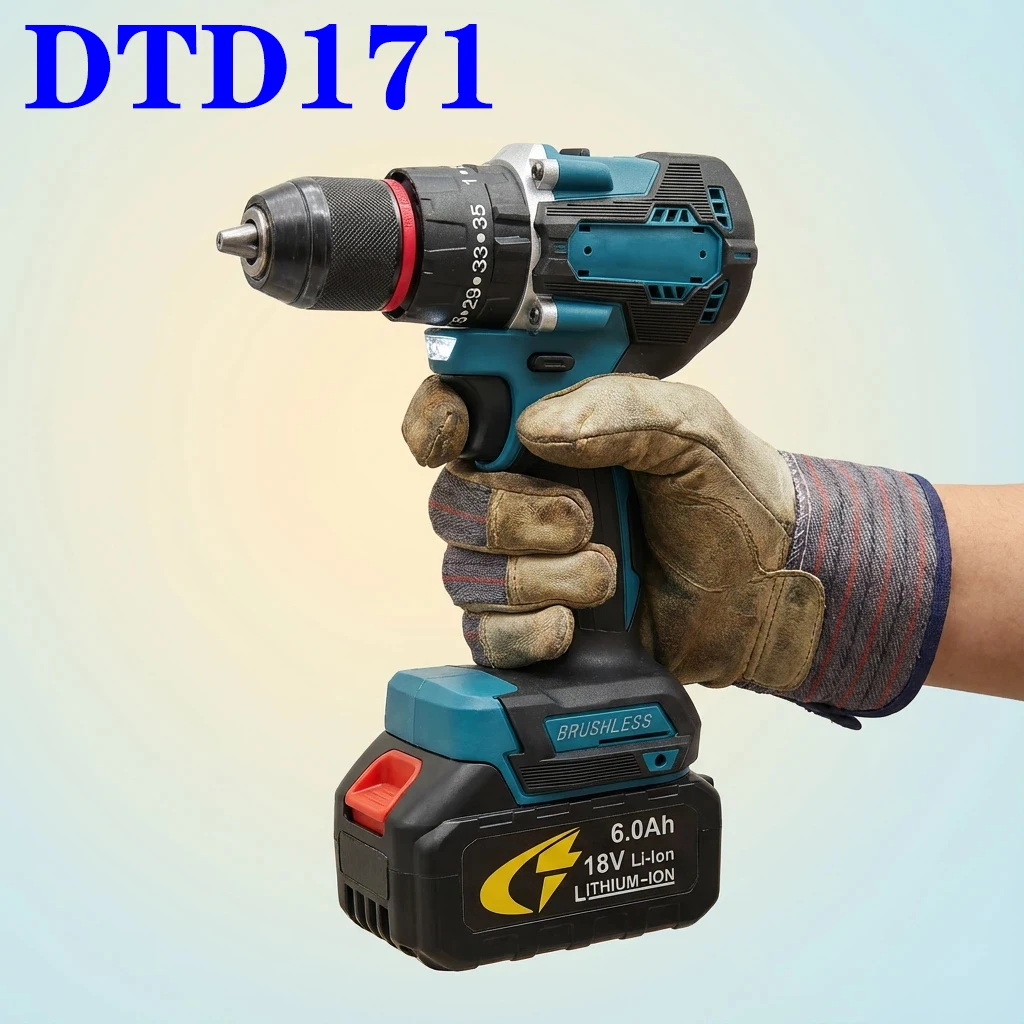 

AIMJIN DTD171 Brushless Motor Impact Driver Rechargable Drill Cordless Electric Screwdriver Power Tool For Makita 18V Battery
