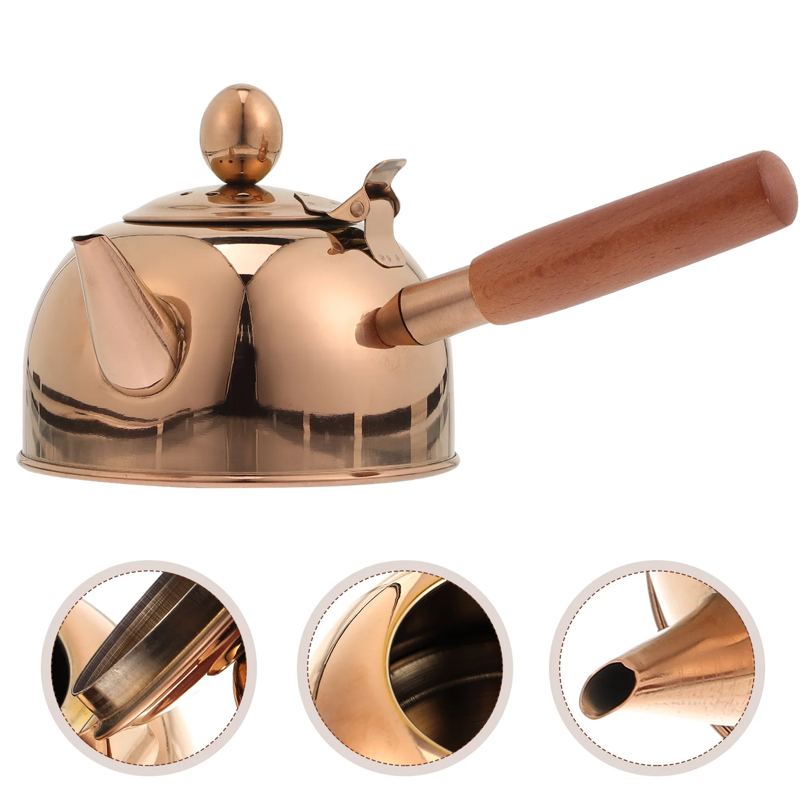 

Japanese Tea Pots Kettle Stainless Steel Teapot Kung Fu Rose Gold for Hot Water