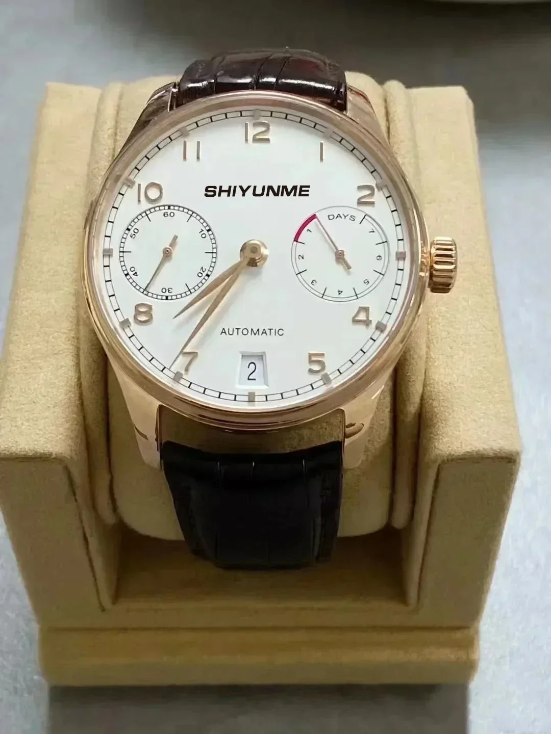 WATCH1 Store ساعات ميكانيكية أوتوماتيكية للجنسين بحزام من الفولاذ المقاوم للصدأ وظيفة كاملة سلسلة العين المزدوجة بالتوقيت العالمي