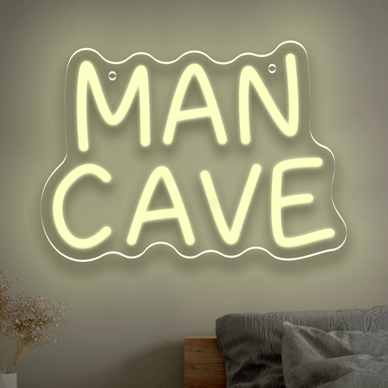 Man Cave Neon Light Sign USB Dimmable LED Neon Sign for Bedroom Livingroom Club Bar Man Cave Party Gifts Wall Decoration