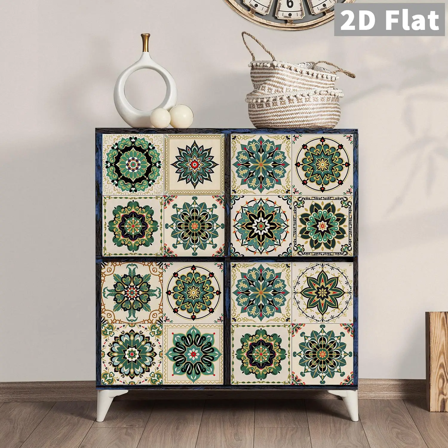 Retro-Mandala-Muster Wandaufkleber, Selbstklebend und Hitzebeständig, für Wohnzimmer, Schlafzimmer und Heimdekoration – Detail 4