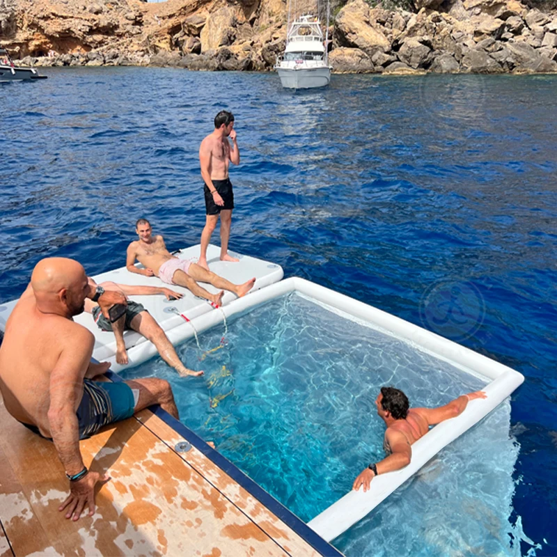 5x5meter Summer PVC Tube Inflatable Jellyfish Yacht Pool Inflatable Sea Swimming Pool with Net