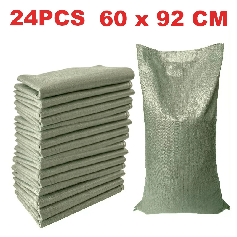 24pcs Flood Sandbags/Flood Control Belt PP Sandbag Flood Bag Thickened Flood Water Control Sand Bag Plastic Mobile Fortress