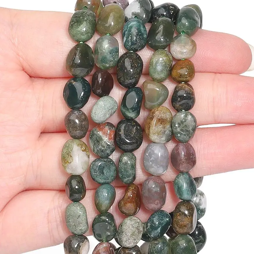 8-10mm Natural Stone Indian Agate Beads Irregular High Quality Loose Bead For Jewelry Findings DIY Making Bracelet Accessories