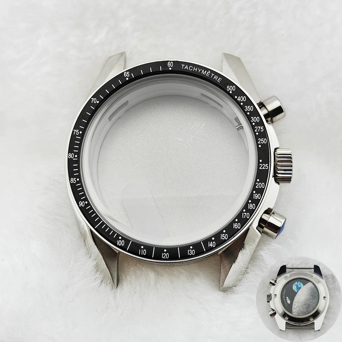 39.7MM VK63 Cases Watch Case Moon Cases Moon Pattern Back Chronograph Fit For Speed Master Modified Case Repair Parts