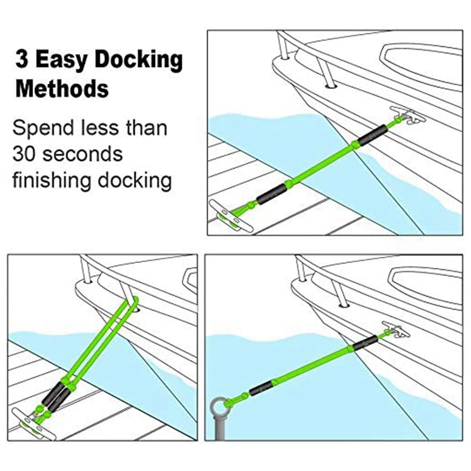 Moocy Boat Bungee Dock Line With Hook Bungee Cords Docking Rope Mooring Rope For Boats Pontoon Jet Ski Seadoo Waverunner Kayak