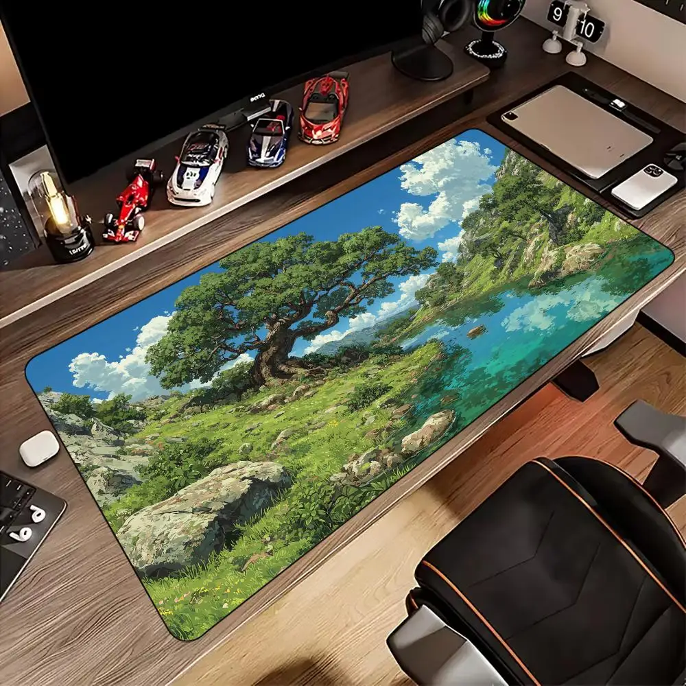 

Natural landscape design Mouse Pad Rubber non-slip base Desk Mat High quality material gaming mat mousepad with lock edge