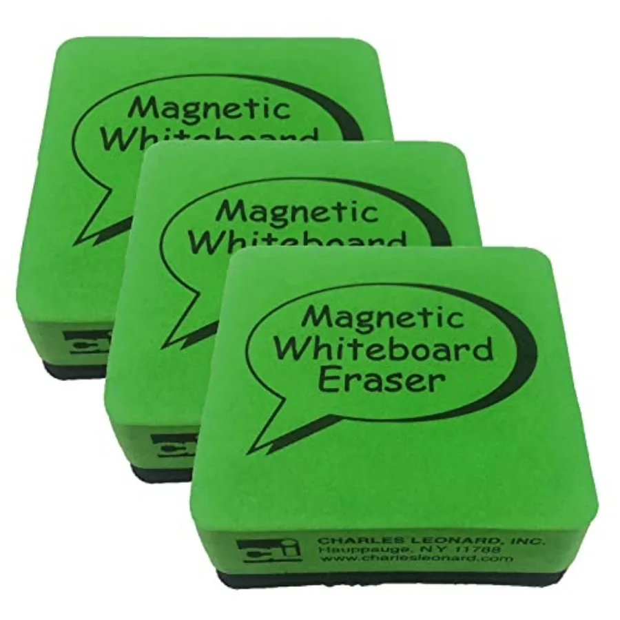 

Dry Erase Whiteboard Magnetic Eraser, 2 x 2 Inch, Green/Black, 12 Per Pack, 3 Packs