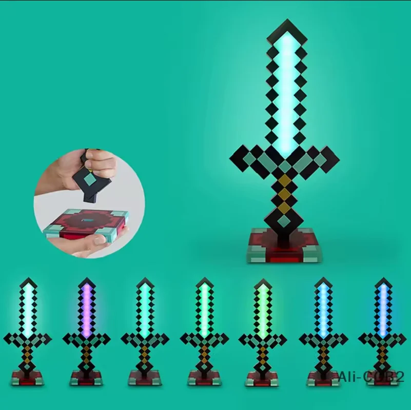 بكسل الفن Torch2025 العالم الجديد الماس السيف مضيئة مجوهرات اللون تغيير السيف SteamOre لعبة اكسسوارات هدية نموذج لمبة مكتب #3