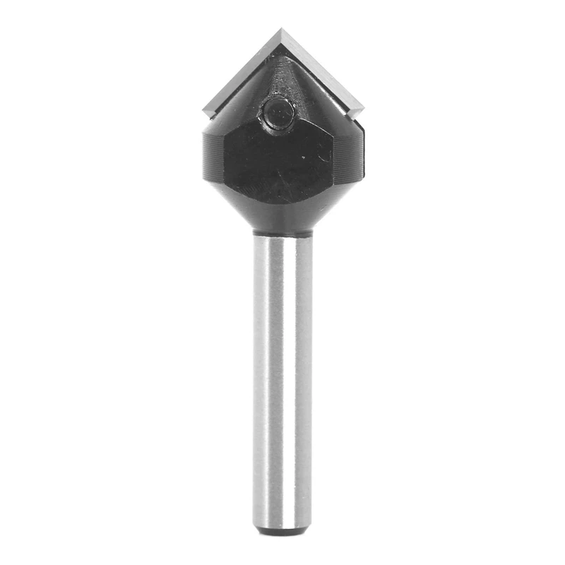 1/4Inch Shanks Carbide Spoiler V-Flute 90° Single Flute Ruter Drill Bit End Mill Woodworking Milling Cuttters Easy To Use