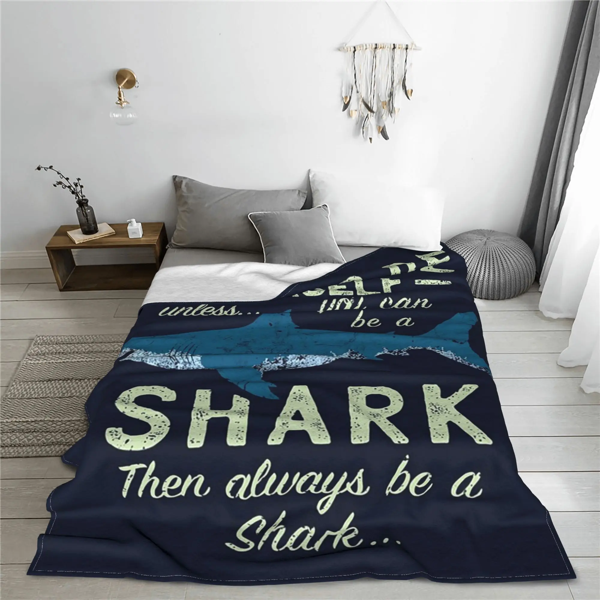 Always be a Shark Blanket Warm Fleece Sofa Throw Blanket for Couch Bedding Office Throws Bedspread Quilt