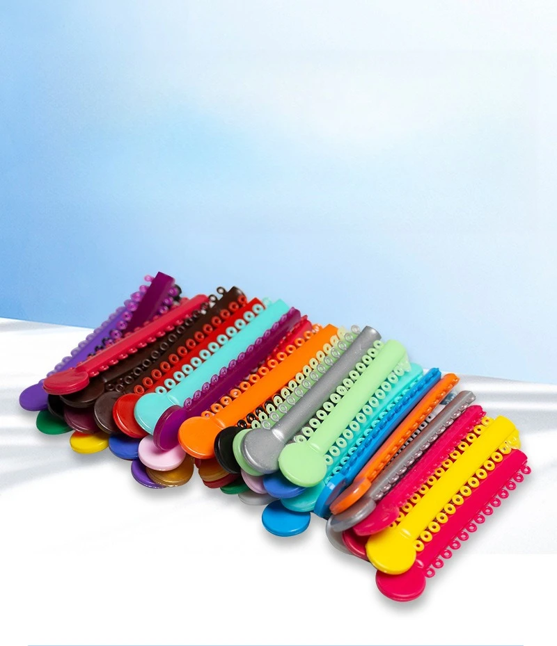 Dental Materials, Orthodontic Teaching Equipment, Mixed Colored Ligatures, Dental Braces, Plastic Colored