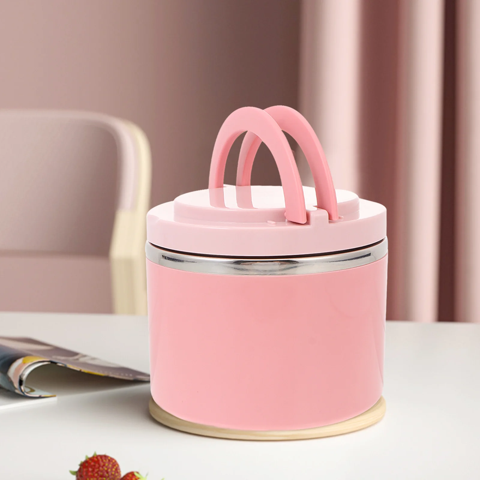 

1Set Thermal Lunch Box Stainless Steel Heat Insulation Portable Handle School Office Food Warm Container Hot Soup Bowl