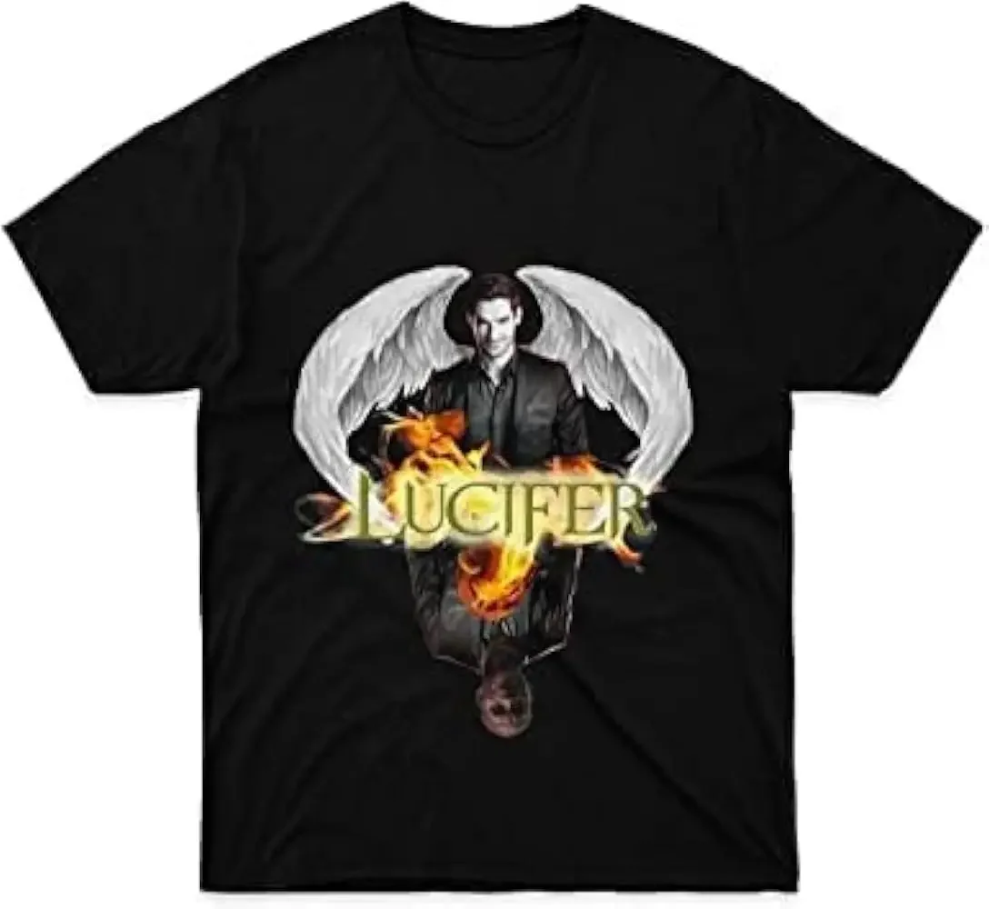 Generic Mens Womens T-Shirt L.u.c.i.f.e.r Shirt M.o.r.n.i.n.g.s.t.a.r Costume Unisex Tee Cotton Apparel for Friends Gifts