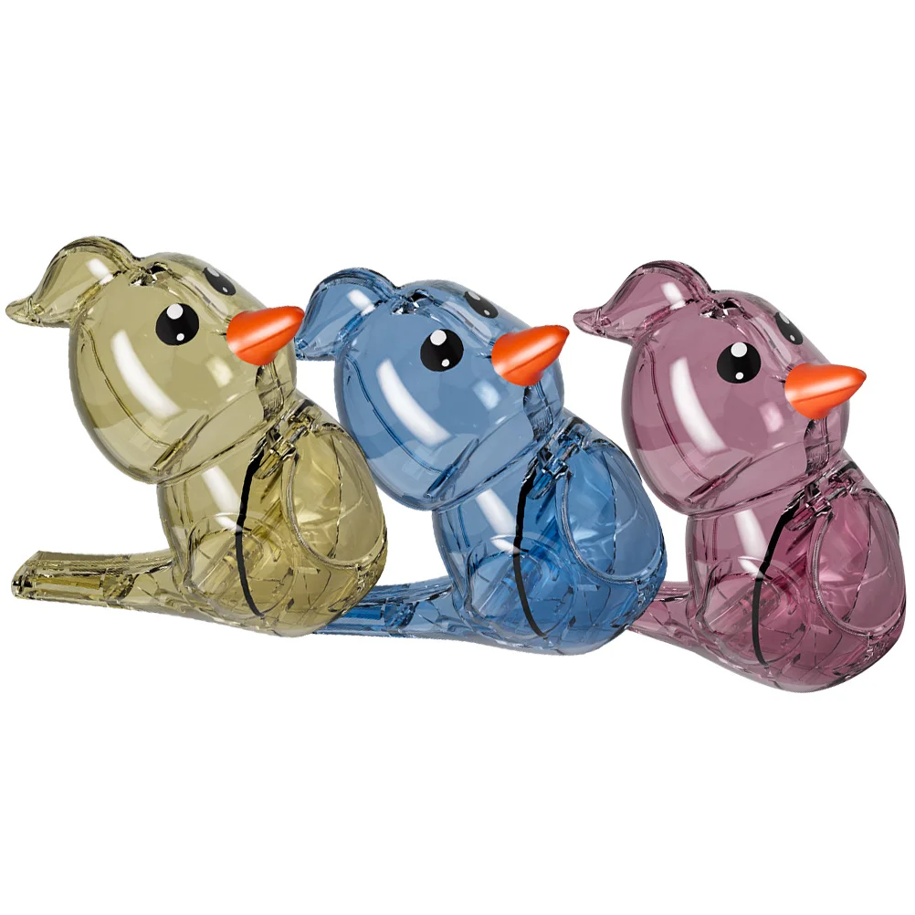 3 Pcs Whistle Toy Portable Water Colored Crawl Bird Plastic Whistles For Adults