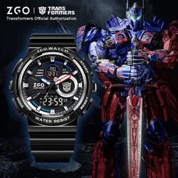 ZGO X Transformers Kids' Watches Large Dial Luminous Dual Display Watch Sports Waterproof Electronic Wristwatch Student Gift 871