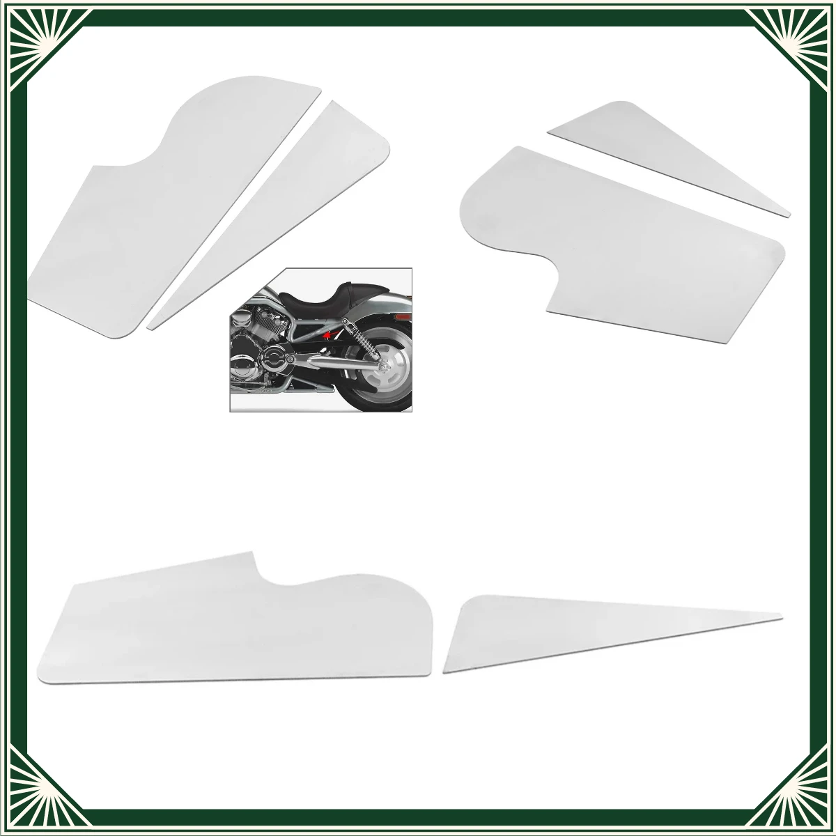 2PCS Silver Motorcycle Lower Fuel Tank Trim Covers Steel For Harley Davidson V-Rod VRSCB VRSCA 2002 - 2006 2005 Accessories