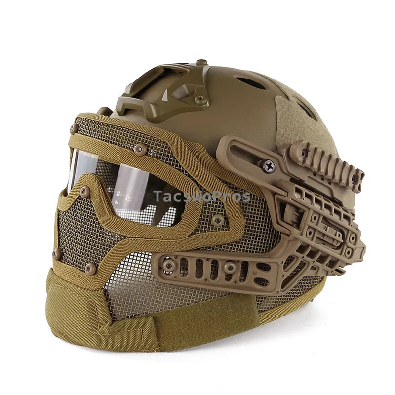 Tactical Full Covered Helmet Mask Breathable Shooting Paintball Helmet Outdoor Hunting Combat Wargame Protection Sports Helmets