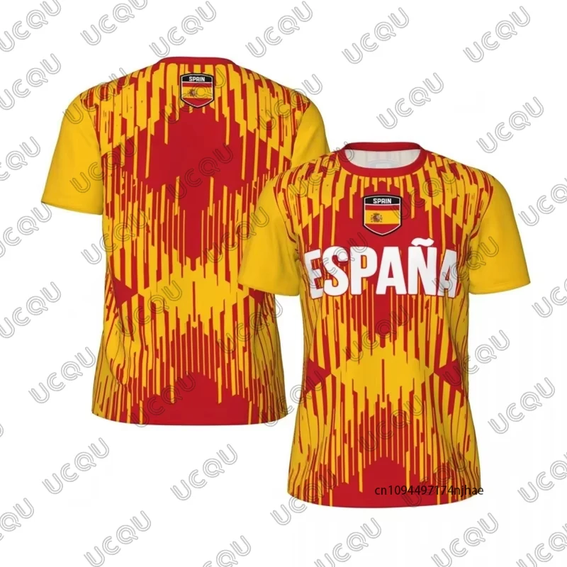 Summer New Spanish National Print Football Men's T-shirt Outdoor Sports Quick Dry Short Sleeve Tees Casual Kids/Adult Tops view 2