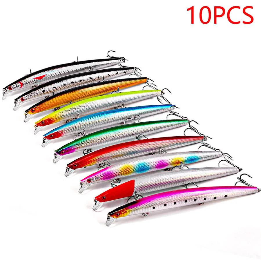 10pcs Fake Bait Hard Minnow Crankbait Fishing Lures Set Of Wobbler For Pike Trolling Fishing Tackle 18cm 24g Artificial Bait Kit